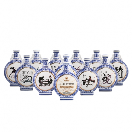53°勇士的荣耀酒十二生肖大全套酱香型白酒500ml*12 整箱装